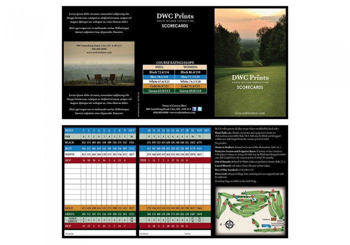 golf scorecards